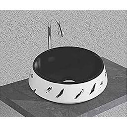 Uken (Clay-451) Imported Luxury European Style Designing Bathroom Sink/Wash Basin/Table Top (Clay-451) White-image-78