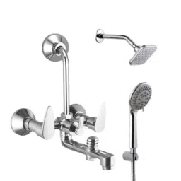 IRIS Phoenix 3 Pcs Brass Chrome Finish 3-in-1 Wall Mixer, Head Shower &a; Hand Shower Set-image-79