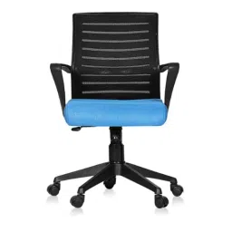 Da URBAN Bella Blue Mid Back Mesh Revolving Ergonomic Chair with Armrest-picture-14
