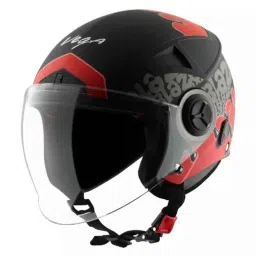 Vega BZ2 ABS Dull Black Red Open Face Helmet, Size: Medium-picture-16