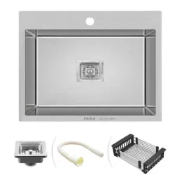 Ruhe 20x17x10 inch Stainless Steel 304 Matt Finish Handmade Single Bowl Kitchen Sink with Tap Hole, 13-0111-02-picture-22
