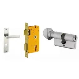 Dorset HL Series Eden 70mm Stainless Steel Door Handle Lock Set with Knob &a; Key (Pack of 2)-picture-36