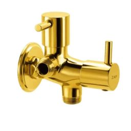 Zap Turbo Brass Gold Finish 2 in 1 Angle Valve with Wall Flange-picture-23