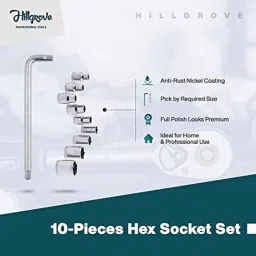 Hillgrove 10 Pcs Hex Allen Key &a; 8 inch Combinational Plier Set, HGCM1007 image 2