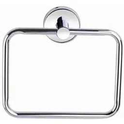 IRIS Stainless Steel Chrome Finish Silver Square Towel Ring-image-18