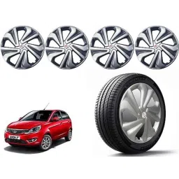 Auto Pearl 4 Pcs 14 inch Polypropylene Silver Press Type Car Wheel Cover Set with Retention Ring for Tata Bolt Except XB, XE &a; XM, 14WC_Tiago_Silver_BoltExceptXBXEXM-picture-9