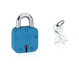 Link 42mm Iron Coloured Padlock with Brass Lever, 2 Silver Keys &a; Free Key Hanger, No.10 (Pack of 10)-picture-28