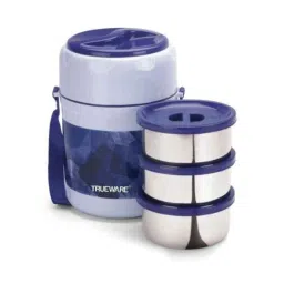 Trueware Office Plus 300ml Blue 3 Stainless Steel Lunch Box Container Set-picture-17