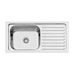 Cera Quatrino 41x20 inch Stainless Steel Single Bowl Kitchen Sink with Drainboard, Matt Finish, Top Mount, 1.0 mm Thick, Grade: 304, B4512121-image-62