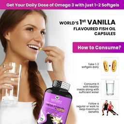 Naturyz Triple Strength Vanilla Omega 3 Fish Oil with Vitamin D,  60 softgels  image 3