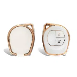 Flymaster Thermoplastic Polyurethane White TPU Car Key Cover, WHITE-TPURKE-1-image-91