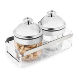 Trueware 2 Pcs Kimora Plus 500ml Silver Container Set with Tray-picture-13