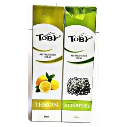 Toby 2 Pcs 270ml Lemon &a; Attarfull Long Lasting Fragrance Air Freshener Spray Set-image-5