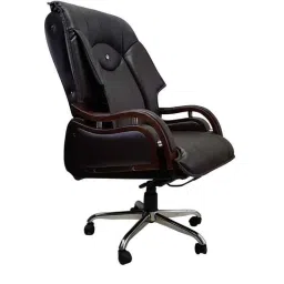 Caddy PU Leatherette Black Adjustable Office Chair with Back Support, DM 109 (Pack of 2)-picture-36