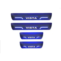 Car Accessories Hub 4 Pcs Acrylic Black Sill Scuff Plate Set with Blue LED for Maruti Suzuki Dzire-image-67