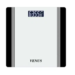 Venus 180kg Tempered Glass Black Electronic Digital Body Weight Machine with LCD Display, EPS-1199-7