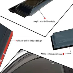 Auto Pearl 4 Pcs ABS Window Door Visor Set for Ecosport 2018, Size: XS image 4