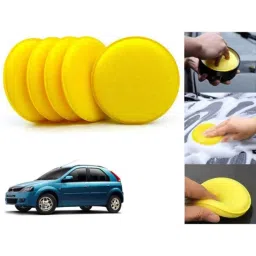 Auto Pearl Polyurethane Beige Washing &a; Waxing Polish Foam Sponge for Verito Vibe (Pack of 5)-picture-2