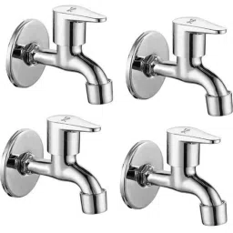 Neelkund Fusion Brass &a; Stainless Steel Silver Chrome Finish Bib Tap (Pack of 4)-picture-49