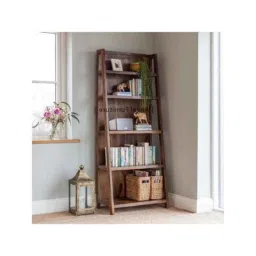 Angel Furniture Solid Sheesham Wood Medium Glossy Finish Brown Tallboy Ladder Bookshelf, AF-209H-picture-32