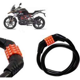 Auto Pearl Black &a; Orange 4 Digit Anti-Theft Combination Number Lock for G 310 GS-picture-2