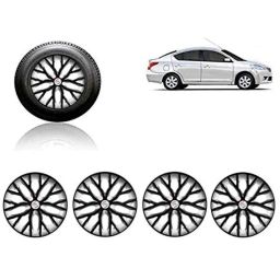 Auto Pearl 4 Pcs 14 inch ABS Black &a; Silver Press Type Fitting Car Wheel Cover Set for Nissan Sunny-image-93