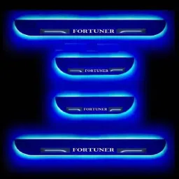Car Accessories Hub 4 Pcs Acrylic Black Sill Scuff Plate Set with Blue LED for Toyota Fortuner Old Type-1-image-38