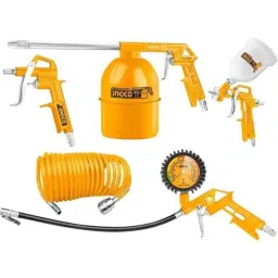 Ingco 5 Pcs Air Tools Set Including Air Blow Gun, Air Spray Gun, Air Washing Gun, Air Tire Inflating Gun &a; Recoil Hose, AKT0053-3-picture-11