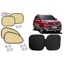 Auto Pearl 5 Pcs PVC &a; Mesh Beige Window &a; Front Sun Shade Set for MG Hector-picture-35