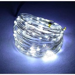 Tucasa 10m White LED Copper Wire String Light with Adapter, DW-403-5