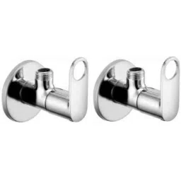 Gold Bell Rio Brass Silver Wall Mounted Chrome Finish Angle Valve (Pack of 2)-image-40