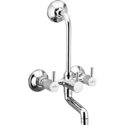 Neelkund Flora Brass Silver Chrome Finish Wall Mixer with Band for Bathroom &a; Kitchen-image-44