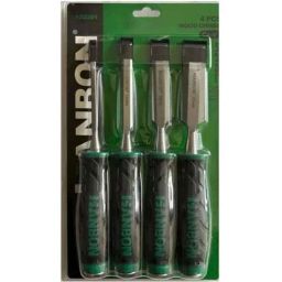 Hanbon 4 Pcs Chromium Vanadium Steel Green &a; Black Bevel Chisel Set for Wood, 132201�-26