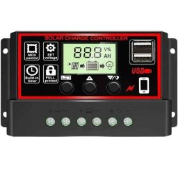 SSUCA 12/24V 30A Intelligent Battery Regulator Solar Charge Controller for Solar Panel with LCD Display &a; USB Port-18