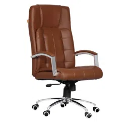 Da URBAN Richmond Tan High Back Revolving Leatherette Ergonomic Executive Chair for Home &a; Office-picture-16
