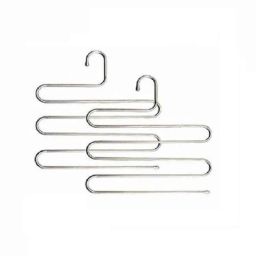 Osam Stainless Steel Silver Zig Zag Cloth Hanger, ZZCLH (Pack of 5)-image-65