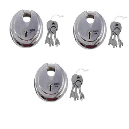 Onmax Steel Round Shutter Lock with 3 Pcs Keys, SRSL75 (Pack of 3)-image-83