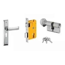 Dorset HL Series Quadra 60mm Stainless Steel Silver Chrome Finish Door Handle Lock Set with Knob &a; Key (Pack of 4)-picture-10