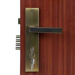 Handle Waala LB301 10 inch 60mm Stainless Steel Antique Brass Finish Cylindrical Plate Both Side Key Mortise Door Lock Set-picture-4