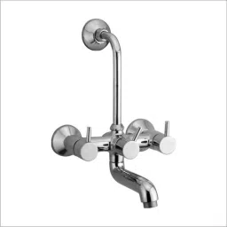 Spazio Flare Brass Chrome Finish Xtra Premium Heavy Wall Mixer with Wall Mounted L-Bend-picture-36