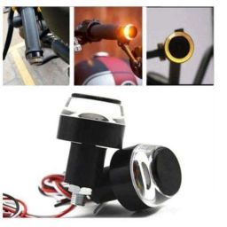 A4S Orange &a; White Universal Bike Dual Color Turn Signal Side Indicator Bike Handle Bar &a; LED Blinker, ASTLO62-66