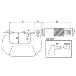 Yamayo 0-25mm Point Micrometer Point Angle 30°-picture-28