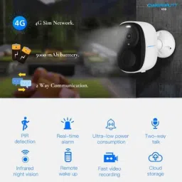 Cybernautt K5B 5MP FHD 4G Battery Sim Camera with Motion Detect, Colour Night Vision, Human Detect, IP66, 2 Way Audio &a; Support SD Upto 256GB image 3
