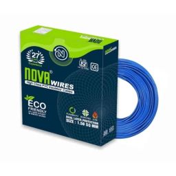 Novawires 1.5 Sqmm Single Core Blue FRLS PVC Copper Cable, NVWRS0150BL, Length: 90 m-image-57