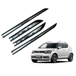 SureStrive 4 Pcs Black &a; Silver Side Door Car Beading Set for Maruti Suzuki Ignis All Model-image-3