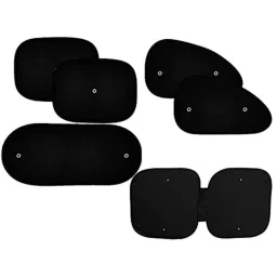 Auto Pearl 6 Pcs PVC &a; Mesh Black Window, Front &a; Rear Sun Shade Set for Honda City ZX-picture-27
