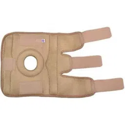 Kudize 2 Pcs Fabric Open Patella Hinged Beige Knee Brace Set for Men &a; Women, Size: XXXL-3