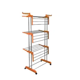 ProHome 100kg Steel Orange 3 Tier Floor Cloth Dryer Stand with Wheels, PROHOME-CD-005-ORANGE-image-13