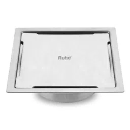 Ruhe Diamond 6x6 inch Stainless Steel 304 Matt Finish Square Flat Cut Floor Drain with Cockroach Trap, 16-0306-02-picture-49