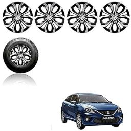 Auto Pearl 4 Pcs 15 inch Black ABS Press Type Hubcap Wheel Cover Set with Retention Ring for Maruti Suzuki Baleno2020-image-7